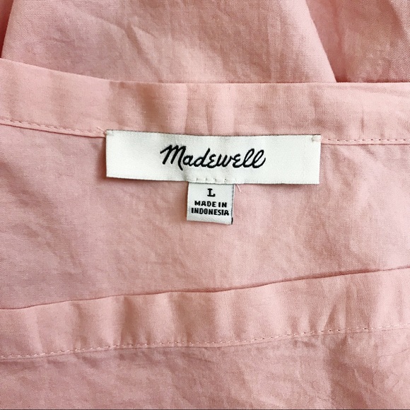 NWOT MADEWELL Off The Shoulder Bubble Top Pink - Picture 6 of 6